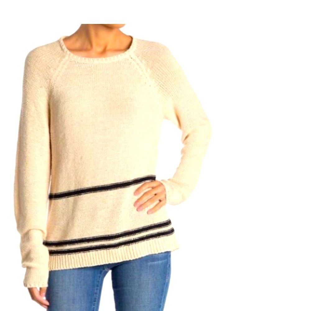 MAGASCHONI Open Knit Cozy Stripe Sweater Medium